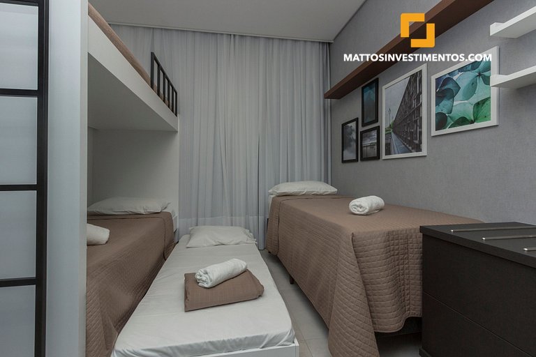 apartamento em Bombinhas com piscina e academia